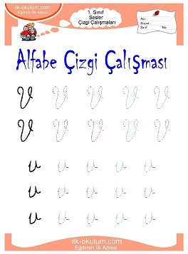 Çocuklar İçin Sesler Çizgi Çalışmaları Çalışma Sayfaları 